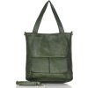 MARCO MAZZINI Sötétzöld női bőr shopper táska (Méret ONE SIZE)
