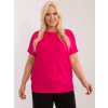 Sötét rózsaszín póló kerek nyak szabással