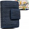 Rovicky sötétkék bőr rácsos pénztárca V259