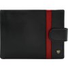 Rovicky fekete bőr pénztárca piros csíkos L191