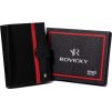 Rovicky fekete bőr pénztárca piros csíkos L189