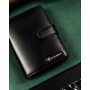 Rovicky fekete bőr pénztárca kulcstartóval L185