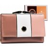Peterson fehér rózsaszín háromszínű kis női pénztárca Y306