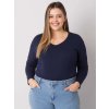 Sötétkék női póló hosszú ujjakkal