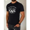 Fekete férfi póló nyomtatással ADVENTURE