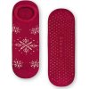 Bordó csúszásgátló zokni hópehely motívummal Art.132