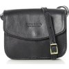MARCO MAZZINI fekete bőr válltáska