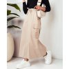 Világos bézs maxi szoknya zsebekkel és hasítékkal MERSALS