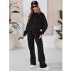 Fekete melegítőnadrág és crop pulóver szett RINGY
