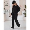 Fekete melegítőnadrág és crop pulóver szett RINGY