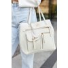 Rovicky krémszínű shopper kézitáska zsebekkel