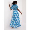 Kék mintás maxi ruha övvel