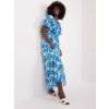 Kék mintás maxi ruha övvel