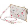 4U Cavaldi fehér-piros virágos steppelt pénztárca levehető pánttal M688