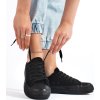 Fekete vászon tornacipő