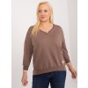 Barna póló V-nyakkivágással