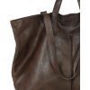 MARCO MAZZINI sötétbarna bőr shopper táska