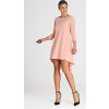 Világos rózsaszín elegáns aszimmetrikus ruha