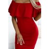 Piros Midi fodros bodycon ruha Marbella