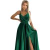 Sötétzöld fényes maxiruha JULIET