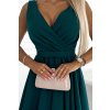 Sötétzöld aszimmetrikus ruha mély dekoltázzsal MAYA