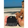 Fekete strandtáska pöttyökkel