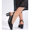 Női fekete cipő nyitott sarokkal