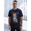 Sötétkék férfi póló koponya nyomattal