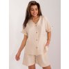 Bézs nyári szett blúz és rövidnadrág