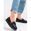 Női Fekete platós mokaszin