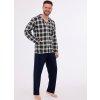 Fekete kockás férfi pizsama Cornette Plus