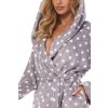 Szürke női pöttyös fürdőköpeny L&L Dots