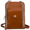 Karamellbarna bőr crossbody táska telefontokkal (Méret ONE SIZE)