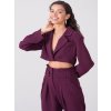 Sötétlila női mell alatti rövid zakó