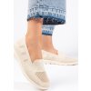 Bézs színű női textil slip-on cipő