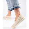 Bézs színű női textil slip-on cipő