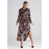 Fekete virágos ing maxi ruha