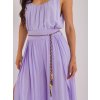 Lila bő nadrág hasítékkal
