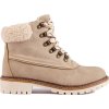 Bézs színű női worker cipő bunda béléssel