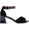 Női fekete alacsony sarkú szandál Shelovet