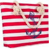 Piros-fehér női csíkos strandtáska