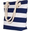 Kék-fehér csíkos strandtáska