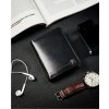 Rovicky fekete pénztárca diszkrét márkalogóval L238