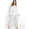 Fehér viszkóz pizsama pöttyökkel Beatrice