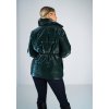 Sötétzöld fényes steppelt kabát