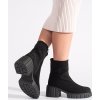 Fekete női platform bokacsizma