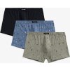 3 db Atlantic Cool pamut boxer készlet (Méret 2XL, Barva khaki/fekete/kék)