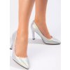 Ezüst női magassarkú tűsarkú Shelovet (Méret 36)