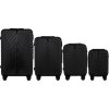 Fekete 4 részes kagylóbőrönd készlet SWAN (Méret Bőrönd szettek)