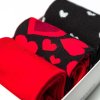 Fekete-piros Valentin-napi szett női zokni Art.133